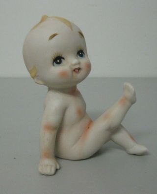 Vintage Kewpie Baby Doll Bisque Porcelain Figurine Piano Or Shelf Sitter