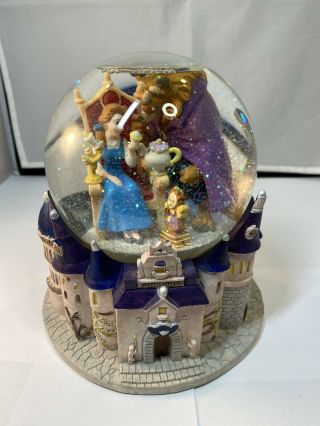 Rare The Walt Disney Classic Beauty And The Beast Musical Snow Globe