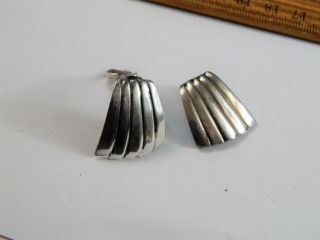 Rare Pair Tiffany & Co Sterling Silver Earring Clips Signed Moskowitz