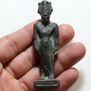 Very Rare Ancient Egyptian Bronze Statue Goddess Circa 100 - 300 Ad