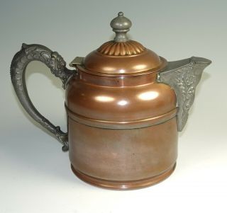 Antique Copper And Pewter Coffee/tea Pot - Rochester Stamping Co
