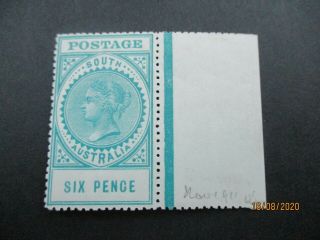 South Australia Stamps: 6d Green Rare (h63)