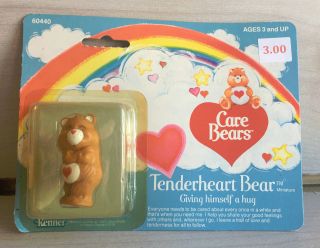Vintage Kenner Care Bears Mini Fig Tenderheart Hug Moc Carded