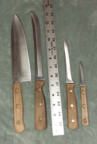 4 Vintage Chicago Cutlery Knives.  102S,  62S,  66S,  42S. 2