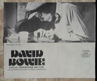 David Bowie 1979 Fan Club Official Newsletter Orginal Rare
