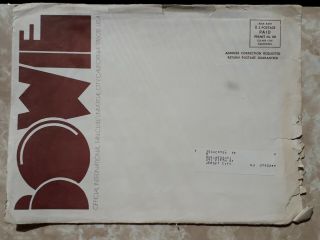 David Bowie Fan Club Official Orginal Envelope Rare