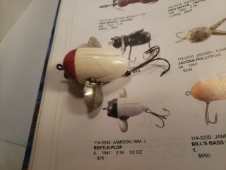 Vintage Jamison Beetle - Plop Fishing Lure Found In Karl White Antique Lure Book