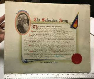 Salvation Army Rare Document Genreal Wilfred Kitching 1930
