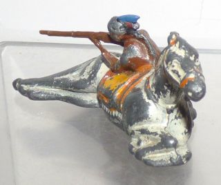 Cs09 - Charbens Rare N A Indian Firing From Behind Horse.  Rifle Barrel Repaired