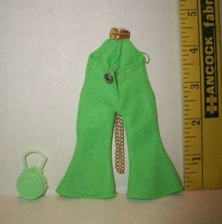 Vintage CLONE GREEN MOD PANTSUIT AND PURSE FITS DAWN DOLLS 2
