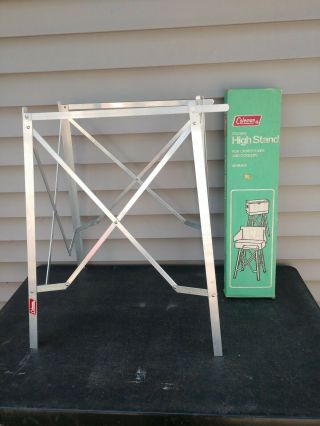 Vintage Coleman Folding High Stand For Camp Stove & Cooler.  Good Tailgating
