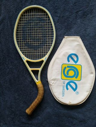Rare Collectible 1980s Erge Of Sweden Curved Handle Anatomic Plus Tennis Racquet