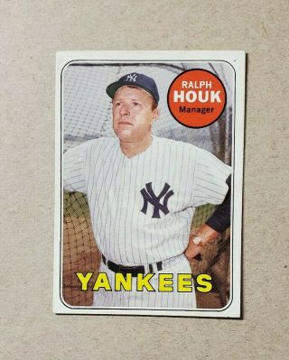 1969 Topps Baseball 447 Ralph Houk Rare White Letter Variation Ex/nm Yankees Sp