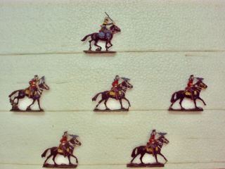 6 Sae Toy Soldiers,  Sardinian Lancers,  Italian Wars,  1859,  Rare,  30 Mm