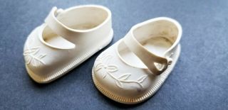 Vintage White Rubber Ideal doll shoes size 14 p90 toni doll or vinyl shirley 2