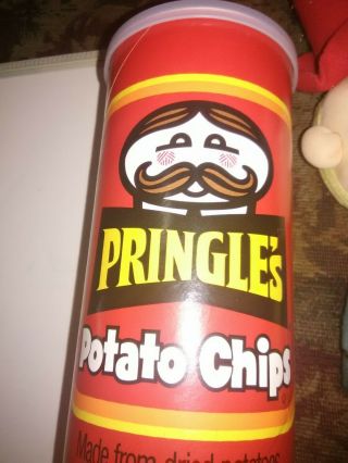 Vintage 70 ' s Pringles Potato Chips Can 4 1/2 OZ.  RARE Great shape 2