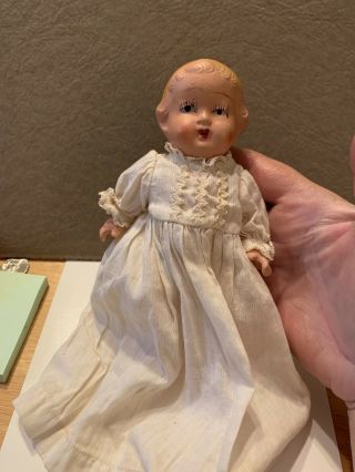 Vintage 5” All Bisque Baby Doll - Made In Occupied Japan Jointed Arms And Legs