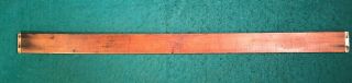 Antique 2 Foot (24 Inch) Dual Sided Wood And Brass Ruler English Maker