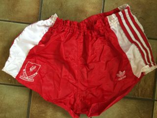 Vintage Rare Liverpool 1989 - 91 Home Football Shorts 30 " Waist Small Mens Shiny