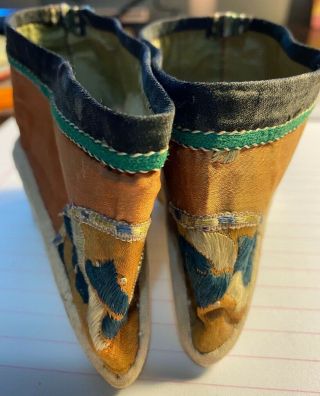 Antique Chinese Embroidered Lotus Shoes Foot Binding