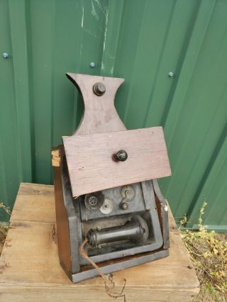 Antique Western Electric ?? Wood Hand Crank Wall Telephone Phone Oak -