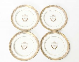 Spode Imperial Ware 1890s Antique White And Gold Bread Plates,  Set Of 4