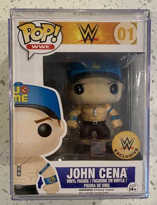 Funko Pop John Cena 01 Wwe Exclusive Very Rare Blue Hat Black Shorts