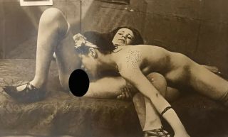Nude Lesbians In Action - Rare Vintage Photograph - C1905 - 1925