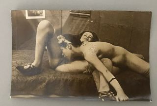 Nude Lesbians in Action - Rare Vintage Photograph - c1905 - 1925 3