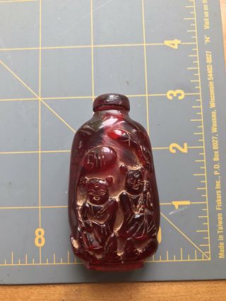 Antique Chinese Cherry Amber Bakelite Snuff Bottle