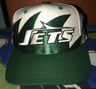 Vintage Rare 90’s York Jets Logo Athletic Sharktooth Snapback Hat Cap Pro