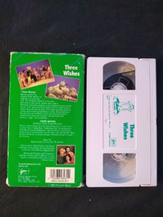Barney Three Wishes VHS Sing Along Purple Dinosaur Rare Video Lyons Group 2