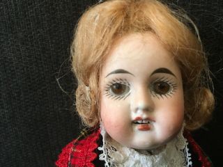 Rare Antique German Jointed Bisque & Composition Doll In Orig.  Scottish Outfit 2