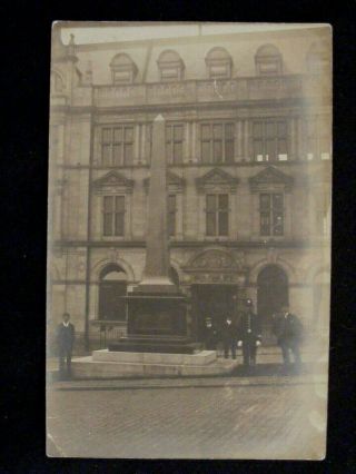 V Rare Preston Old Post Office & Boer War Memorial Obelisk Moved 1919 Postcard