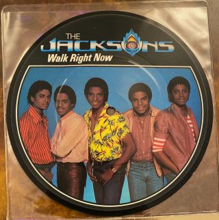 The Jacksons Walk Right Now Rare Uk 1981 Picture Disc 7 " 45 Michael Jackson