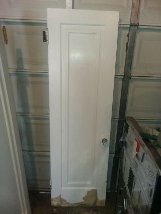 24 1/8 " X 79 7/8 " Antique Vintage Solid Wood Br Closet Pantry Door Panel 10