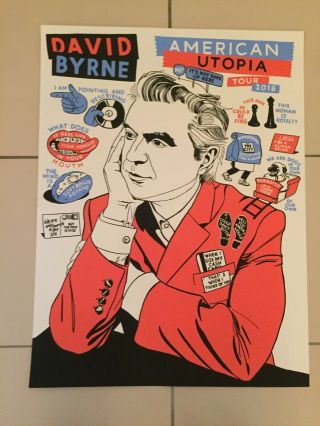 Rare David Byrne " American Utopia " Tour Poster Uk 2018 Talking Heads