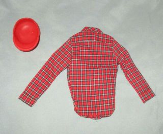 Vintage Barbie Ken 1409 GOING HUNTING Plaid Shirt and Red Cap 2