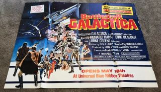 Rare 1978 Battlestar Galactica Subway Movie Poster,  Folded,  45x60,  Huge