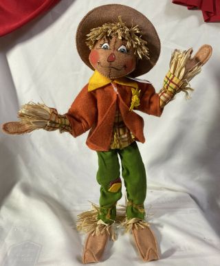 Rare Annalee Thanksgiving Harvest Dolls Happy Scarecrow 14 Inches