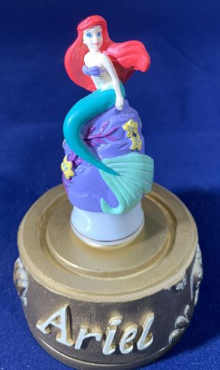 Rare Disney Store Princess Ariel The Little Mermaid Thimble Golden Stand Dome 2