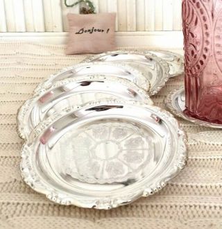 Vintage Silverplate Coasters Set Of 6 Made In Italy Scroll Pattern