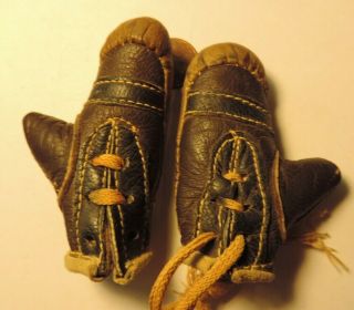 Vintage Leather Boxing Gloves Antique Old Sports Miniature Salesman Sample