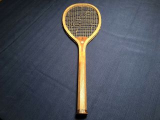 Antique Vintage Wooden Tennis Racket By Wright & Ditson 1900 