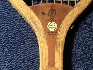 Antique Vintage Wooden Tennis Racket by Wright & Ditson 1900 ' s 2