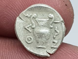 Rare Ancient Greek Silver Coin Of Thasos 1,  1 Gr 12 Mm
