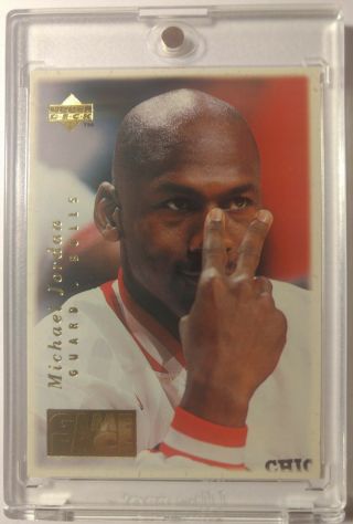 Michael Jordan 1996 - 1997 Upper Deck Game Face Gf2,  Rare Insert,  Sharp Card