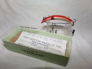 Vintage Top Notch Tackle Water - Lou Fishing Lure W/ Box 2 5/8 " 2 Hk Brnslvprl