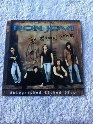 Bon Jovi In These Arms Etched Vinyl Signed By Richie Sambora Rare