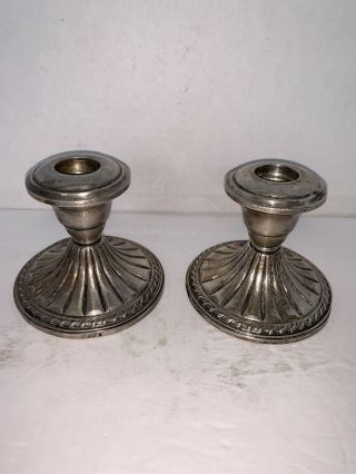 Vintage Unbranded Sterling Weighted Reinforced Candle Holders 4
